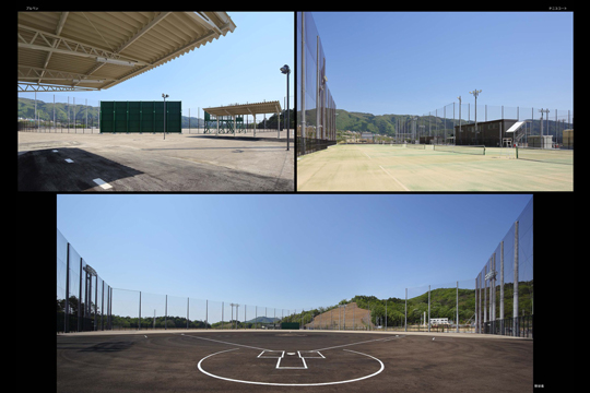充実の野球グラウンドとテニスコート　©プライズ　山崎 浩治